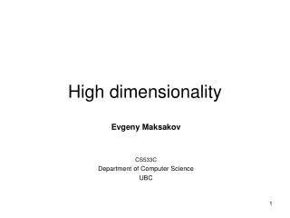 High dimensionality