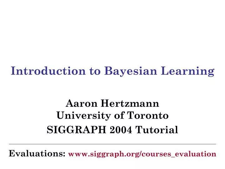 introduction to bayesian learning