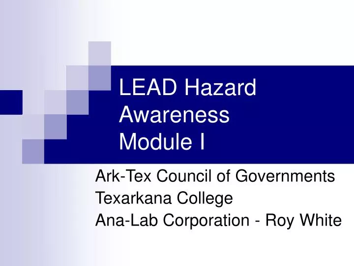 lead hazard awareness module i