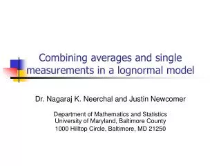 Combining averages and single measurements in a lognormal model