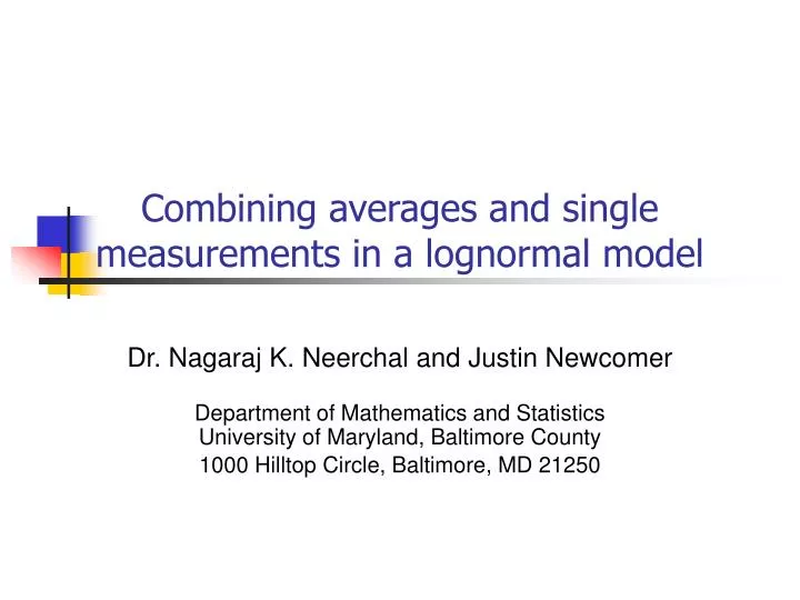 combining averages and single measurements in a lognormal model