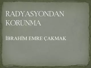 radyasyondan korunma