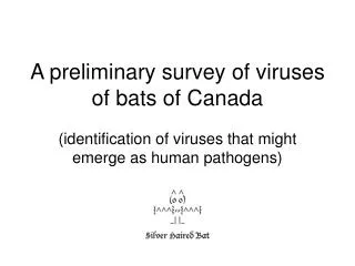 A preliminary survey of viruses of bats of Canada