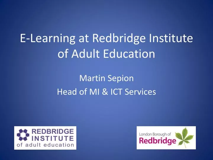 e learning at redbridge institute of adult education
