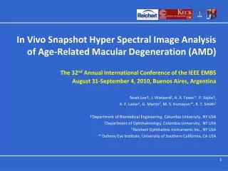 In Vivo Snapshot Hyper Spectral Image Analysis of Age-Related Macular Degeneration (AMD)
