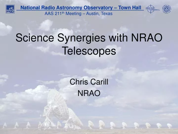 science synergies with nrao telescopes