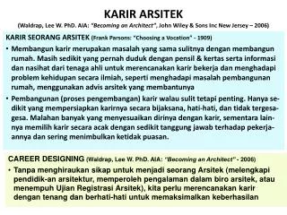 karir arsitek waldrap lee w phd aia becoming an architect john wiley sons inc new jersey 2006