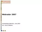 Webradar 2007 - slide 1