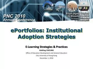 ePortfolios: Institutional Adoption Strategies