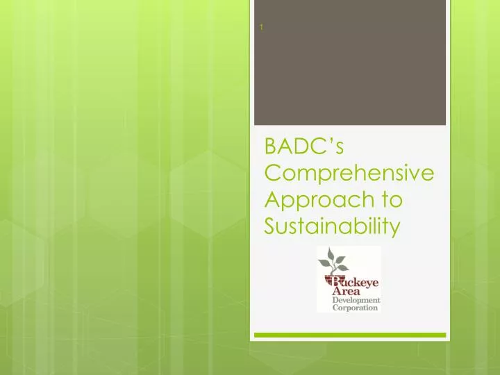 badc s comprehensive approach to sustainability