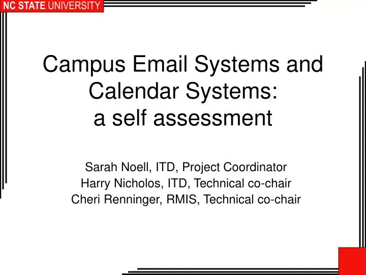 campus email systems and calendar systems a self assessment