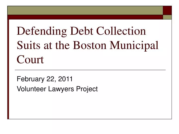 defending debt collection suits at the boston municipal court