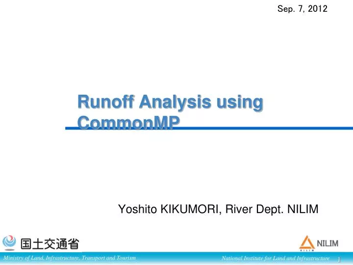 runoff analysis using commonmp
