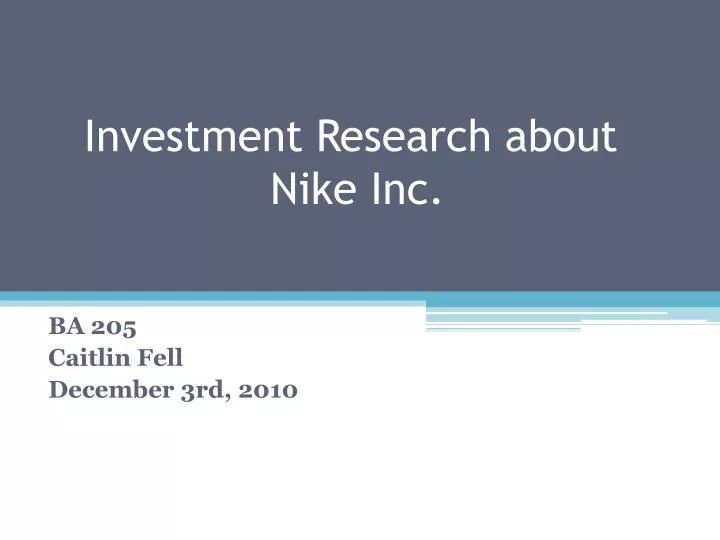 investment research about nike inc