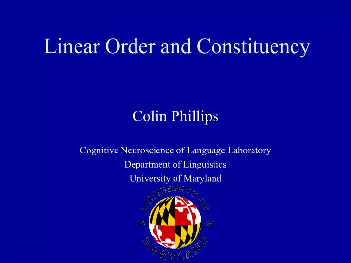 linear order and constituency