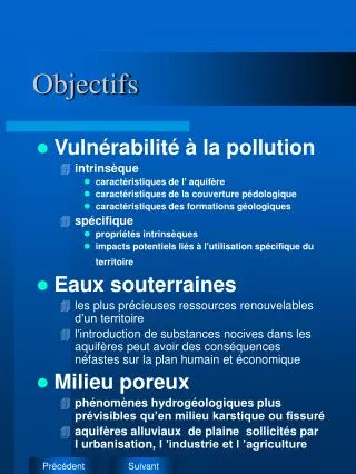 objectifs