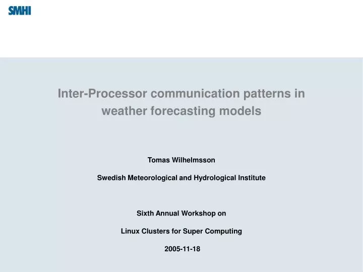 inter processor communication patterns in weather forecasting models