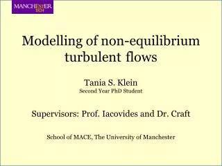 Modelling of non-equilibrium turbulent flows