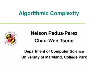 Algorithmic Complexity