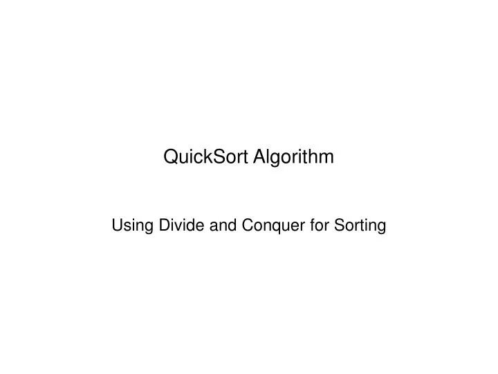 quicksort algorithm