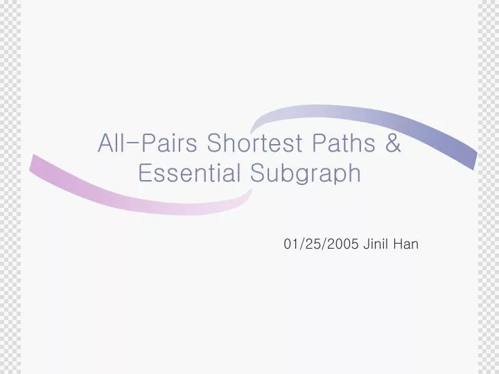 all pairs shortest paths essential subgraph