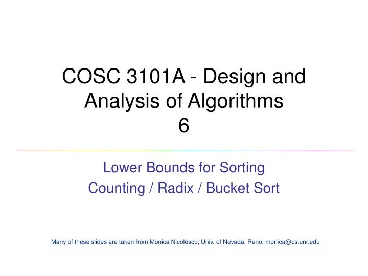 cosc 3101a design and analysis of algorithms 6