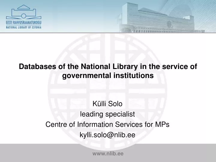 databases of the national library in the service of governmental institutions