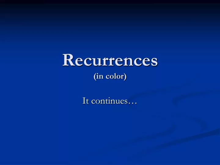 recurrences in color