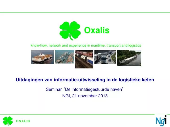 oxalis know how network and experience in maritime transport and logistics