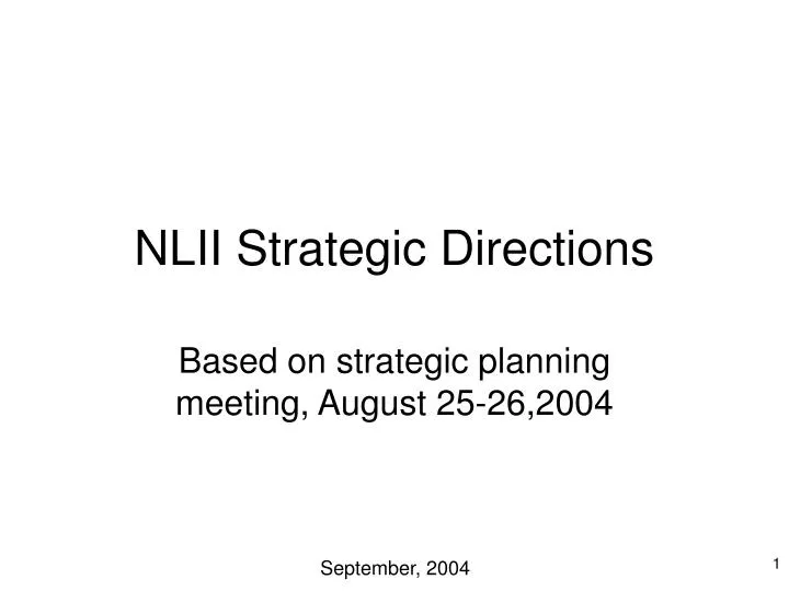 nlii strategic directions