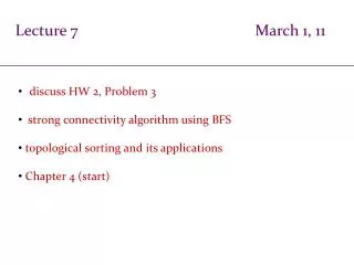 Lecture 7 March 1, 11