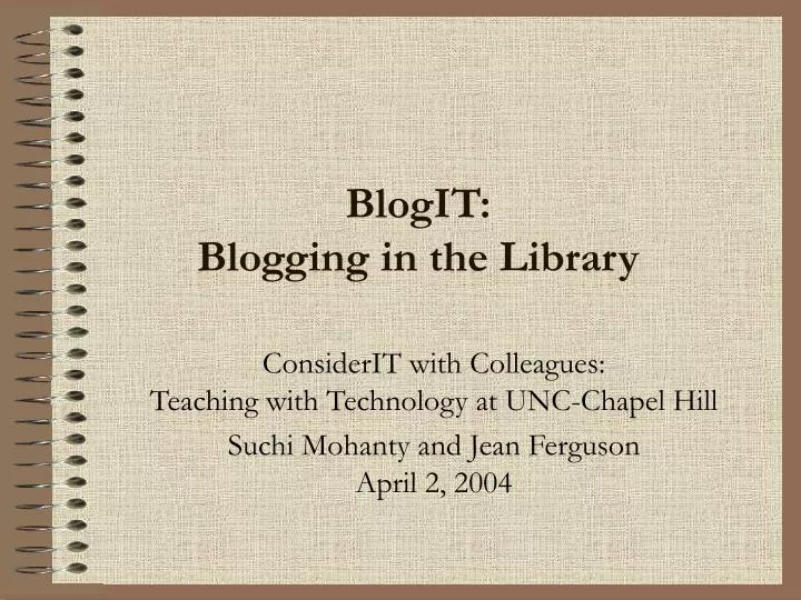 blogit blogging in the library