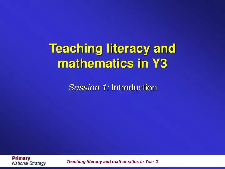 teaching literacy and mathematics in y3