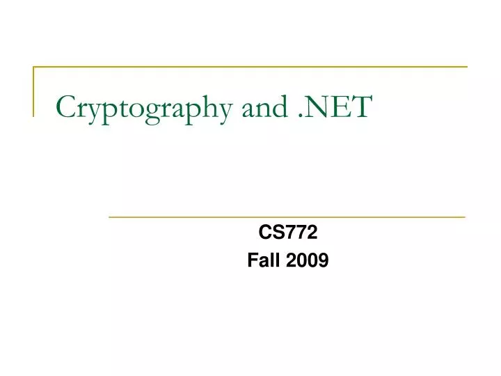 cryptography and net