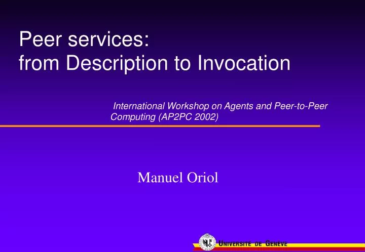 peer services from description to invocation