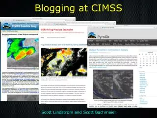 Blogging at CIMSS