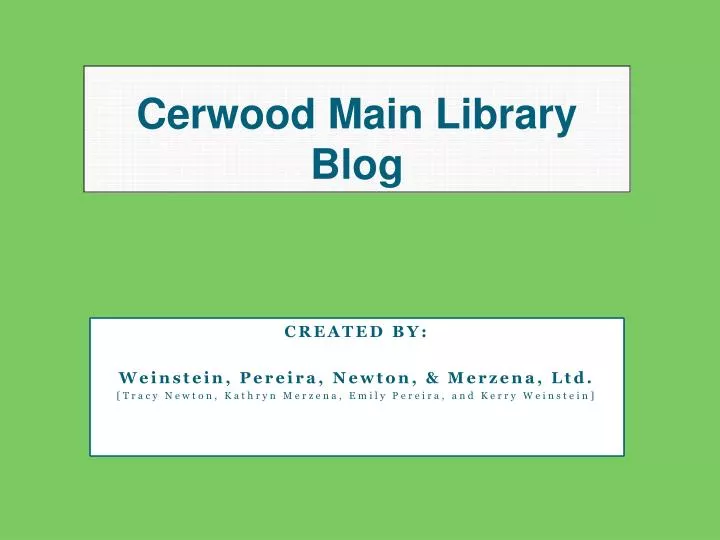 cerwood main library blog