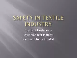Safety in textile Industry