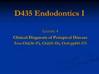 D435 Endodontics I