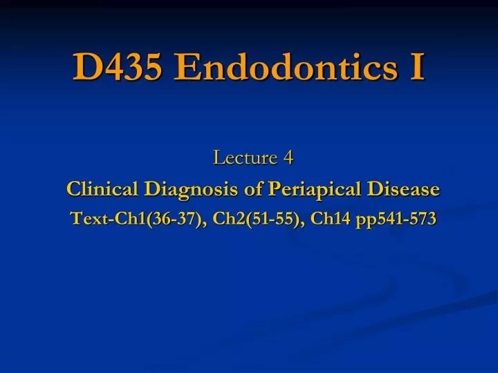 d435 endodontics i