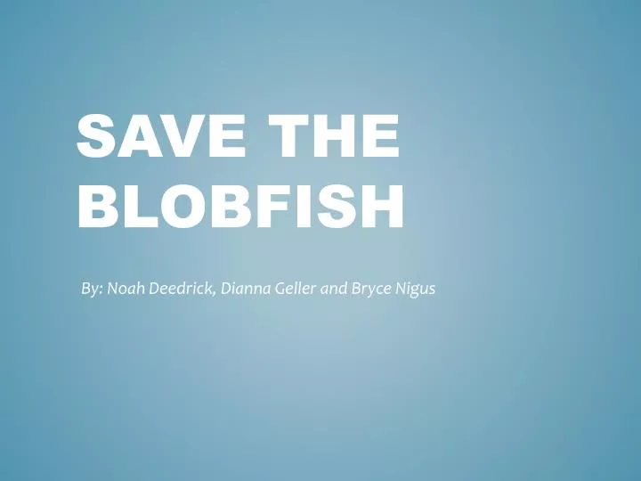 save the blobfish