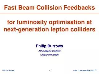 Fast Beam Collision Feedbacks for luminosity optimisation at next-generation lepton colliders