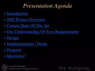Presentation Agenda