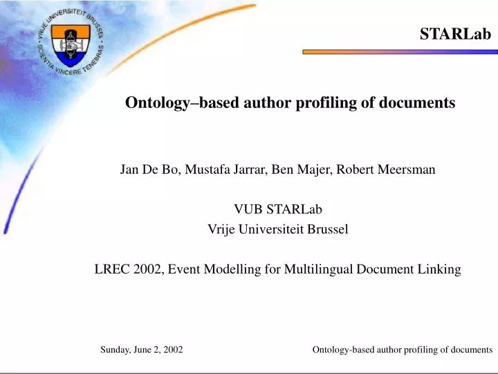 ontology based author profiling of documents