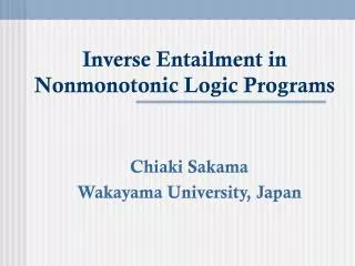 Inverse Entailment in Nonmonotonic Logic Programs