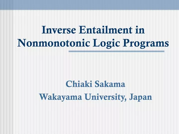 inverse entailment in nonmonotonic logic programs