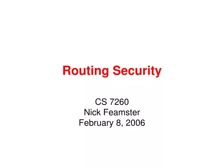 routing security