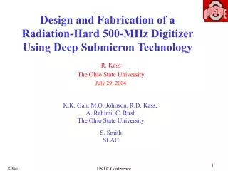 Design and Fabrication of a Radiation-Hard 500-MHz Digitizer Using Deep Submicron Technology