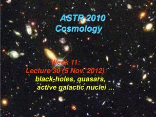 ASTR 2010 Cosmology