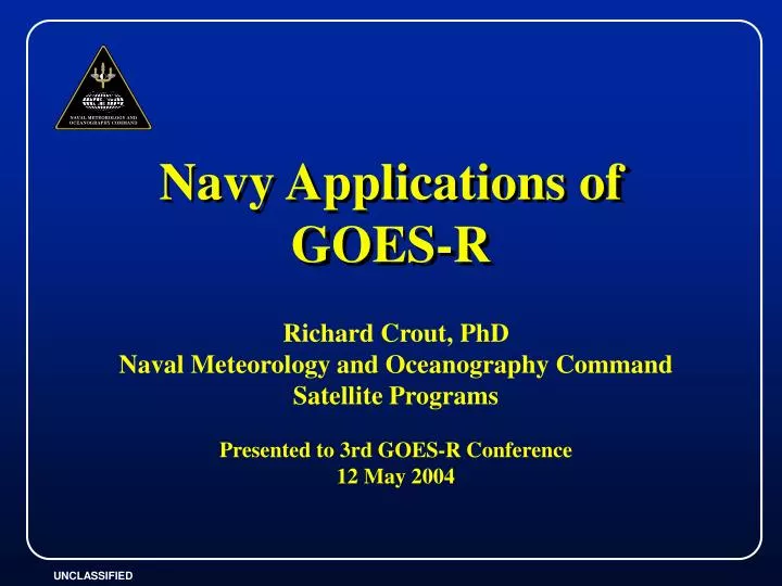 navy applications of goes r